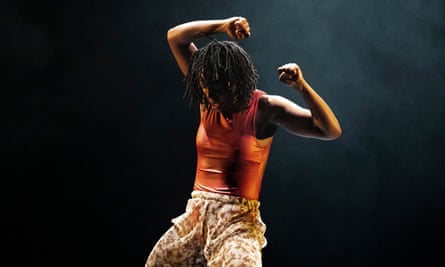 Dancer Joseph Toonga, mid performance.