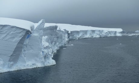 This 2019 photo provided by the British Antarctic Survey shows the Thwaites glacier in Antarctica. Starting Thursday, Jan. 6, 2021, a team of scientists are sailing to the massive but melting glacier, “the place in the world that’s the hardest to get to,” so they can better figure out how much and how fast seas will rise because of global warming eating away at Antarctica’s ice. (Robert Larter/British Antarctic Survey via AP)