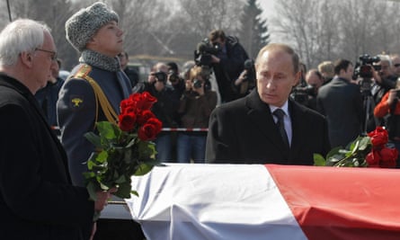 Vladimir Putin at Lech Kaczyński’s funeral.
