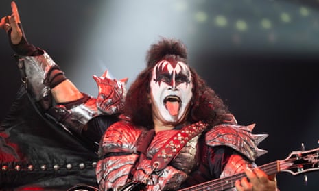 An excuse to drool ‘blood’ … Gene Simmons of Kiss playing in Birmingham.