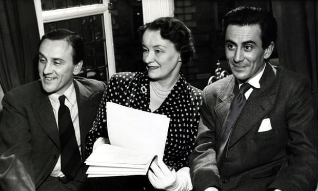 Pioneer … John Whiting, right, with CE Webber and Enid Bagnold at the Arts theatre in 1951.