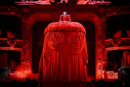 Throw her in crinoline jail! Lady Gaga’s opening outfit.