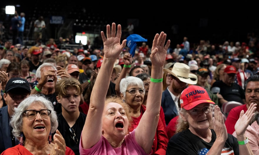 Trump supporters at the rally in Prescott.