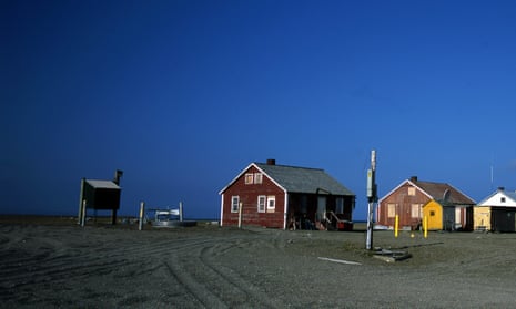 Homes in the village of Gambell on St Lawrence Island, in Alaska in the Bering Sea.