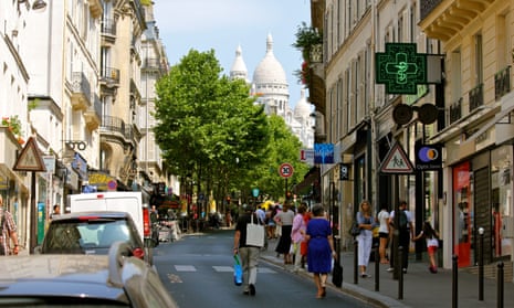 Rue des Martys, Paris, looking towards the Sacré-Coeur basilica