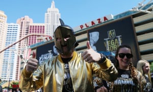   The bars are filled with Vegas Golden Knights in the Stanley Cup final at the T-Mobile Arena. 