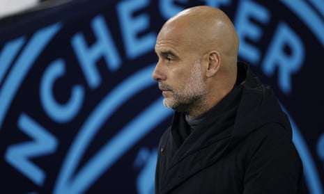 Pep Guardiola on the touchline