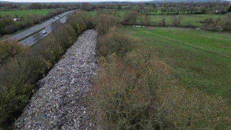 The waste pile by the River Cherwell near Kidlington, Oxfordshire.