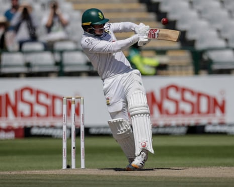 Matthew Breetzke bats as South Africa host Australia on day four of the third Test at Newlands in Cape Town