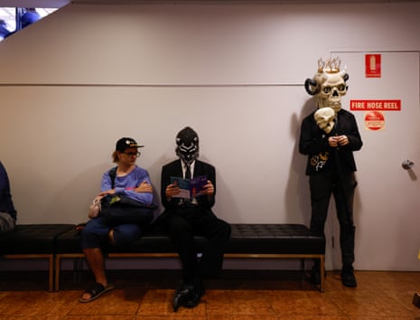 Frisk, Inner Demon Thug and Ender King wait outside the bathrooms