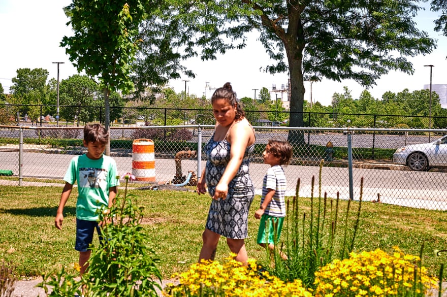 The Huertas family at Columbia Park in the Washington Park neighborhood.