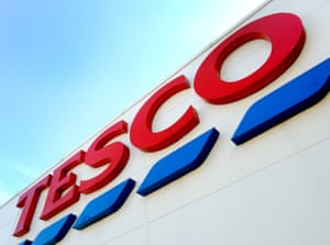A Tesco sign.