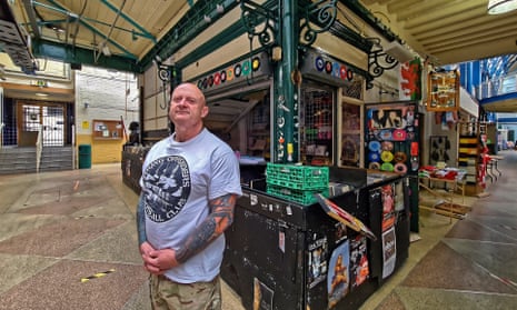 ‘This is the heart and soul of Newport’: Dean Beddis by the record stall he has just packed up for the last time.