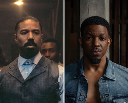 Composite image showing Michael B Jordan in Sinners (left) and Percy Bell, looking similar