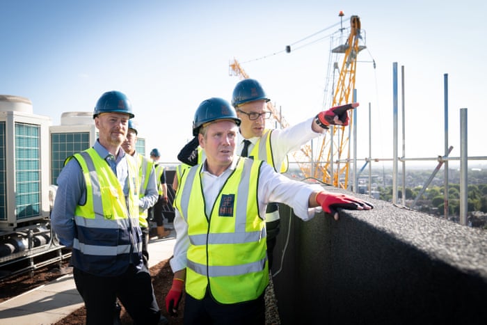 Keir Starmer during a visit to the Juniper House housing development in Walthamstow, east London, this morning.