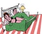 Illustration of a woman turning away from a man in bed