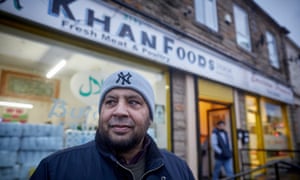 Basharat Khan outside his butcher's shop, formerly the Hyndburn Inn