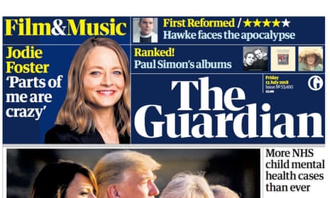 Guardian front page, Friday 13 July