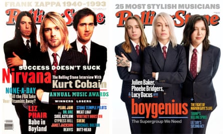 Nirvana (January 1994) and Boygenius ( February 2023) on the cover of Rolling Stone.