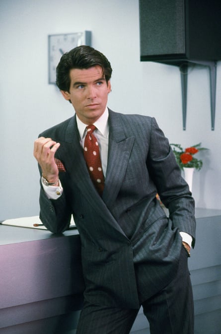 Pierce Brosnan as Remington Steele, the role that made him famous in the US