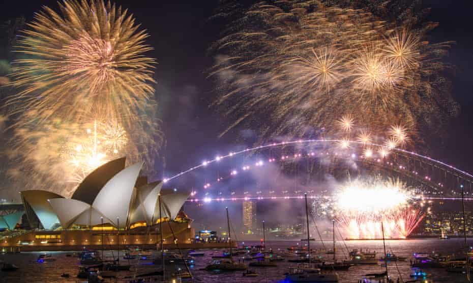 Fireworks over the Sydney Opera House during New Year's Eve celebrations