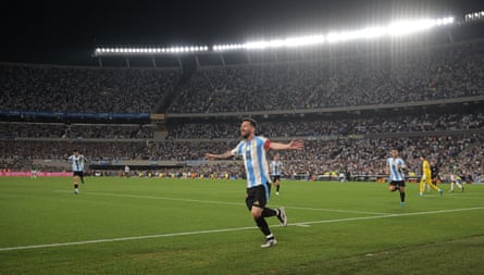 Lionel Messi gets his celebrations on.
