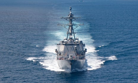 A US navy guided-missile destroyer.