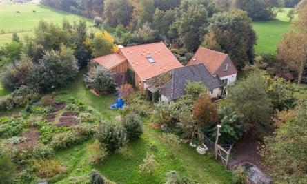 A drone photo of the farm