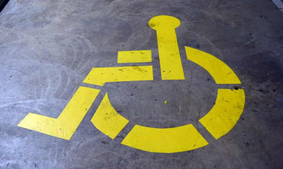 A disability car park sign