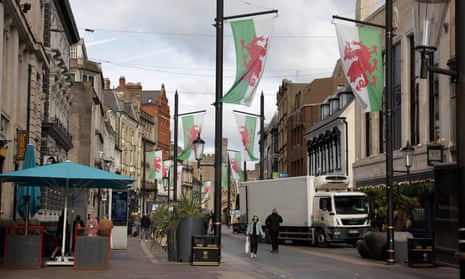 Deliveries are made on Cardiff’s High Street the day before Wales’s Six Nations match with England