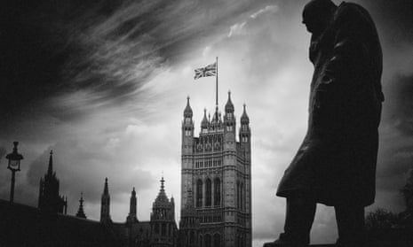 Winston Churchill’s statue overlooks parliament.
