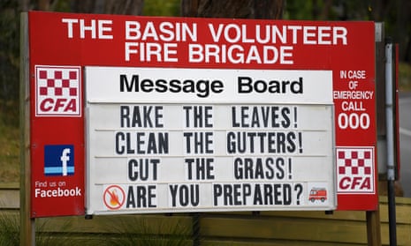 A notice board outside a fire station in Melbourne