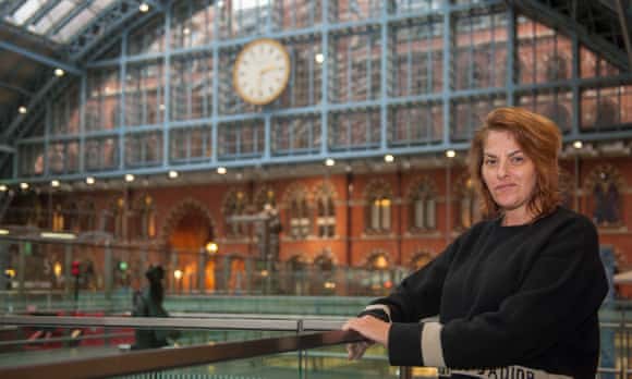 Tracey Emin at St Pancras International station, London.
