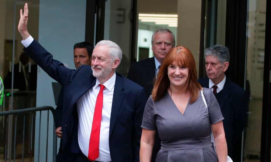 Karie Murphy with Jeremy Corbyn at Labour party HQ in London, June 2017.