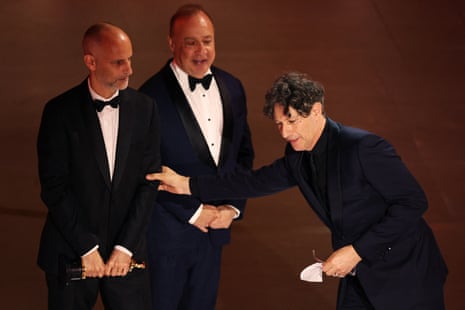Director Jonathan Glazer wins the Oscar for Best International Feature Film for The Zone of Interest