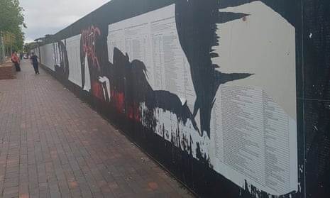 The art project on a 280m hoarding on Great George Street, Liverpool has been repeatedly damaged, removed and targeted since it was installed.