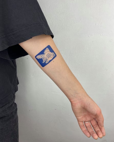 Naomi Larsson Piñeda's tattoo of her pet fish.