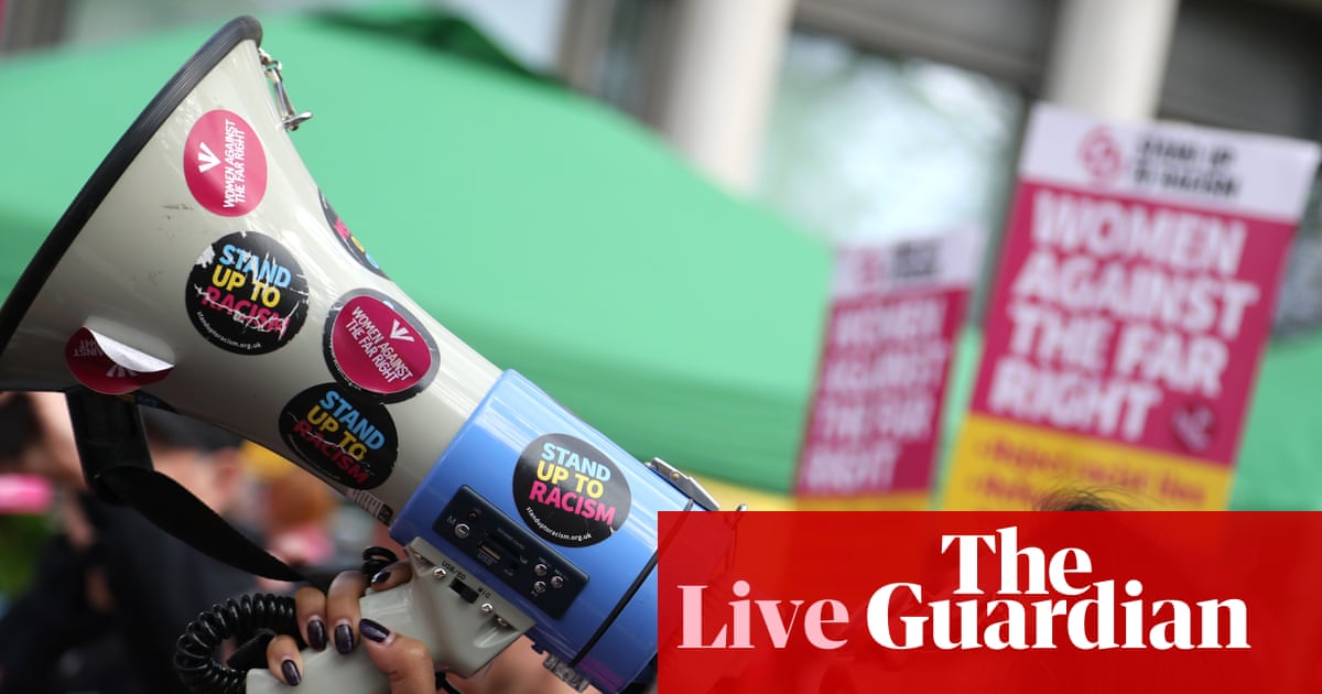 Crowds gather for London march against the far right – live