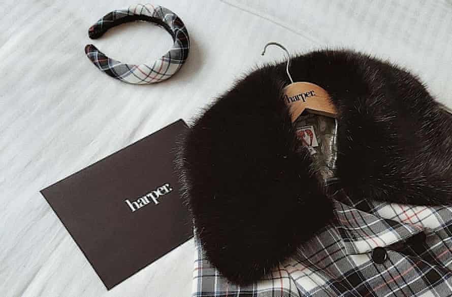 A coat and head band from Harper Concierge