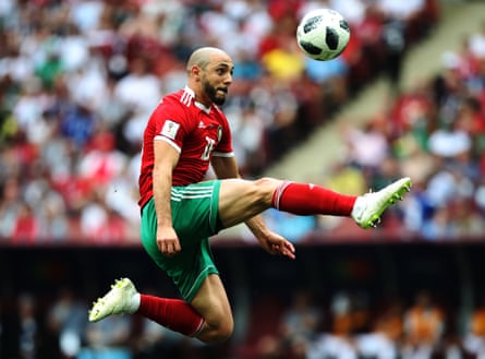 Nordin Amrabat in full flight against Portugal.