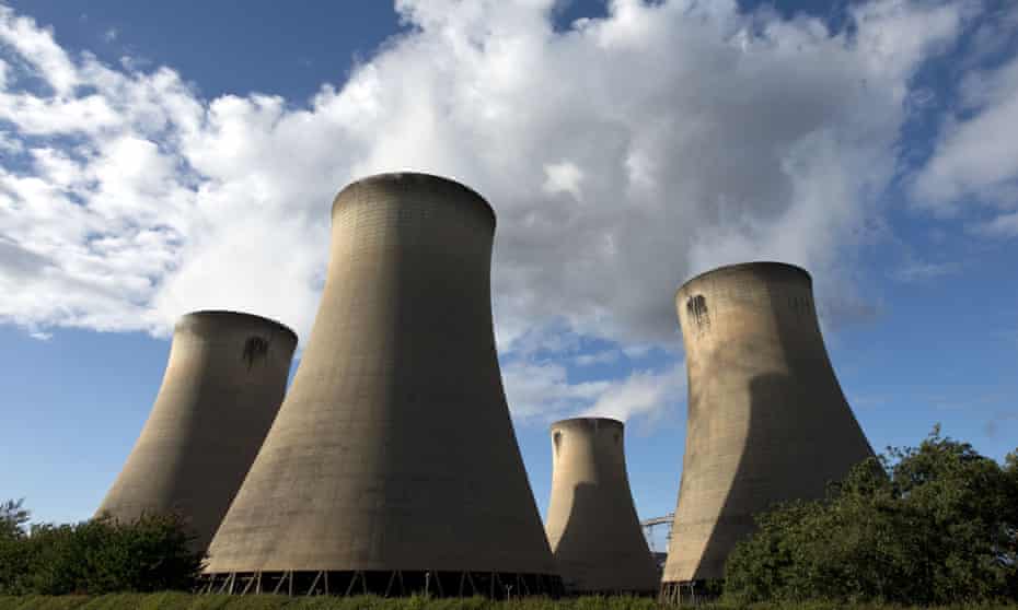The cooling towers of the Drax power plant near Selby, northern England
