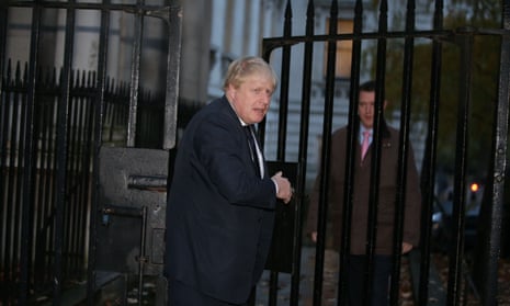 Boris Johnson arriving in Downing Street ahead of this afternoon’s meeting of the EU exit and trade (strategy and negotiations) cabinet sub committee.