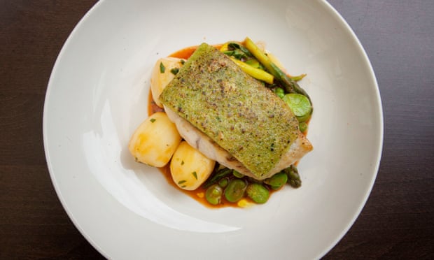'Cooked with due care and respect': Turbot with Gruyere.