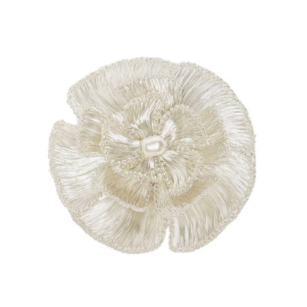 Marella Beaded flower brooch SILVER
