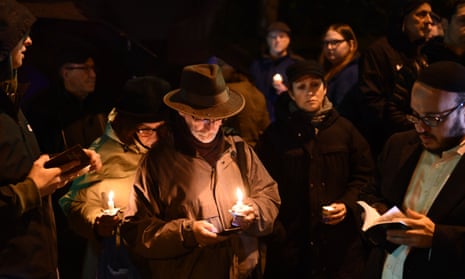 A vigil outside the Tree of Life synagogue in Pittsburgh after the shooting in October.