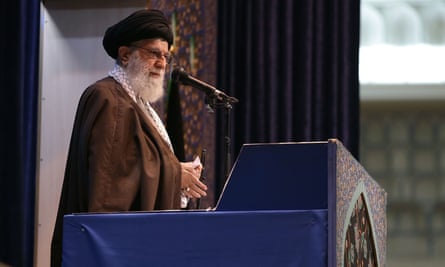 Ayatollah Ali Khamenei gave a sermon before leading a Friday prayer