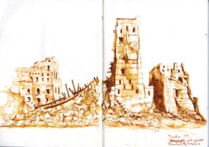 Sketch of Sa’ada, Yemen, 2016 by Ghaith Abdul-Ahad