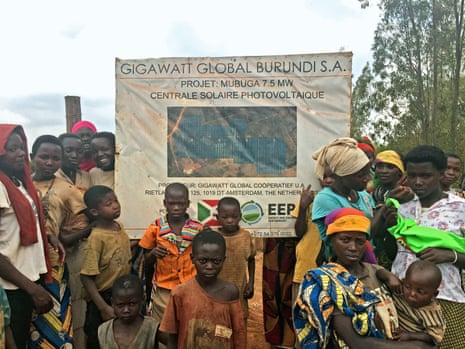 Villagers at solar site in Mubuga 2 Solar farm project in Burundi