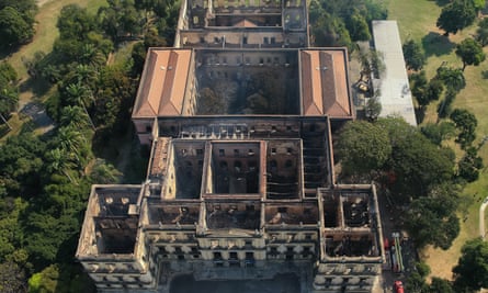 Aerial view of the gutted National Museum.
