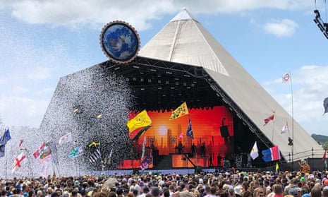 Years and Years perform on the Pyramid Stage at Glastonbury festival.